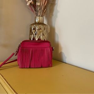 Fossil Sydney Fringe Bag in Hot Pink